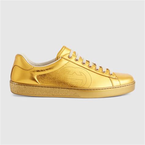 gucci golden sneakers|gold Gucci heels.